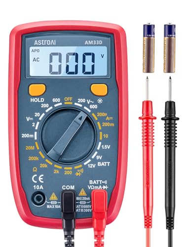 AstroAI Digital Multimeter Tester 2000 Counts with DC AC Voltmeter and Ohm Volt Amp Meter; Measures Voltage, Current, Resistance, Continuity and Diode, Blue