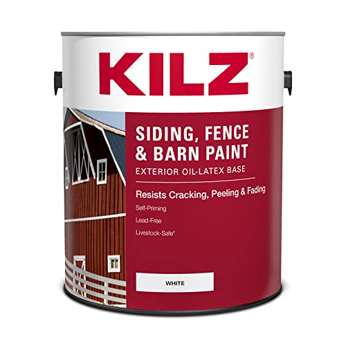 KILZ Siding, Fence, and Barn Paint, Exterior, White, 1 Gallon