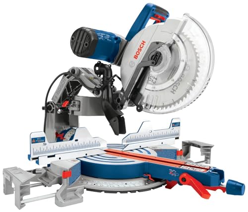 BOSCH GCM12SD 15 Amp 12 Inch Corded Dual-Bevel Sliding Glide Miter Saw with 60 Tooth Saw Blade