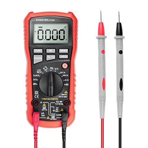 eventek Digital Multimeter, LCD Auto Ranging Multi Meter, Portable Tester Meter Electronic Measuring Instrument Audible Continuity Teste (ET680 Digital Multimeter)