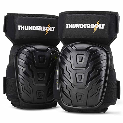 Thunderbolt Knee Pads for Men Construction Knee Pads for Work Knee Pads for Men and Women Gel Knee Pads Gardening Flooring Roofing Heavy Duty Gel Knee Pads Thick Foam Strong Adjustable Non-Slip Straps