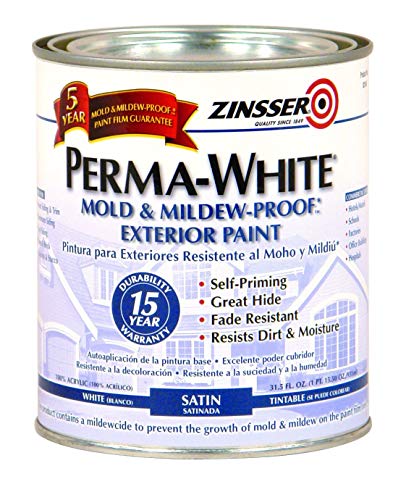 Rust-Oleum 3104 Zinsser 1-Qt. PermaWhite Exterior Satin