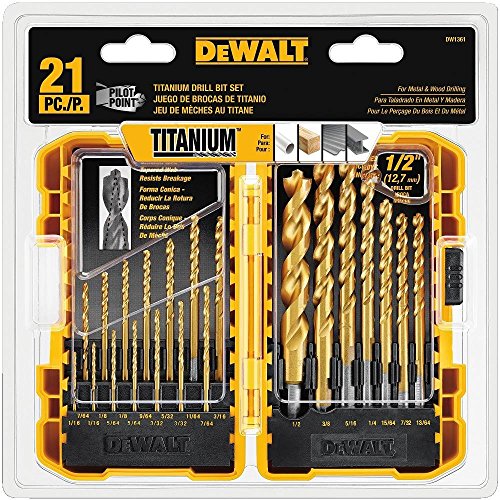 DEWALT DW1361 Titanium Pilot Point Drill Bit Set, 21-Piece - Pack of 2